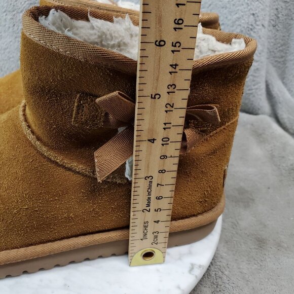 Koolaburra By UGG Shoes Womens 7 Victoria Mini Brown Suede Ankle Boots - Picture 5 of 9